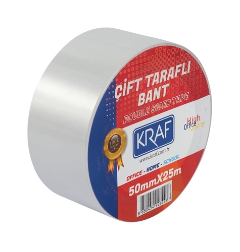 Kraf 2550G Çift Taraflı Bant 50mmx25m
