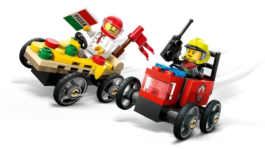 LEGO® City 60458 Pizza Arabası İtfaiye Kamyonuna Karşı Yarış Arabası Paketi