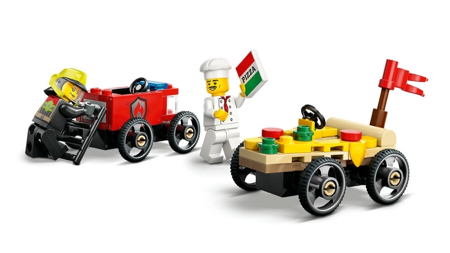 LEGO® City 60458 Pizza Arabası İtfaiye Kamyonuna Karşı Yarış Arabası Paketi