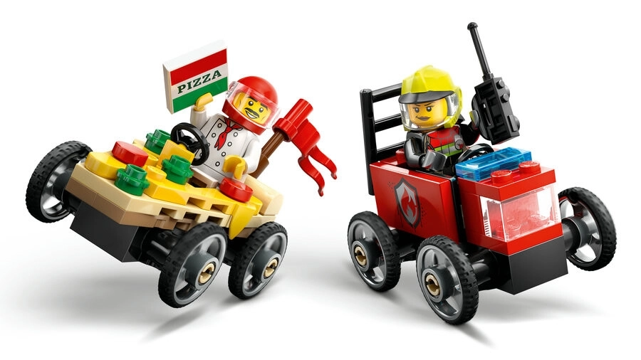 LEGO® City 60458 Pizza Arabası İtfaiye Kamyonuna Karşı Yarış Arabası Paketi