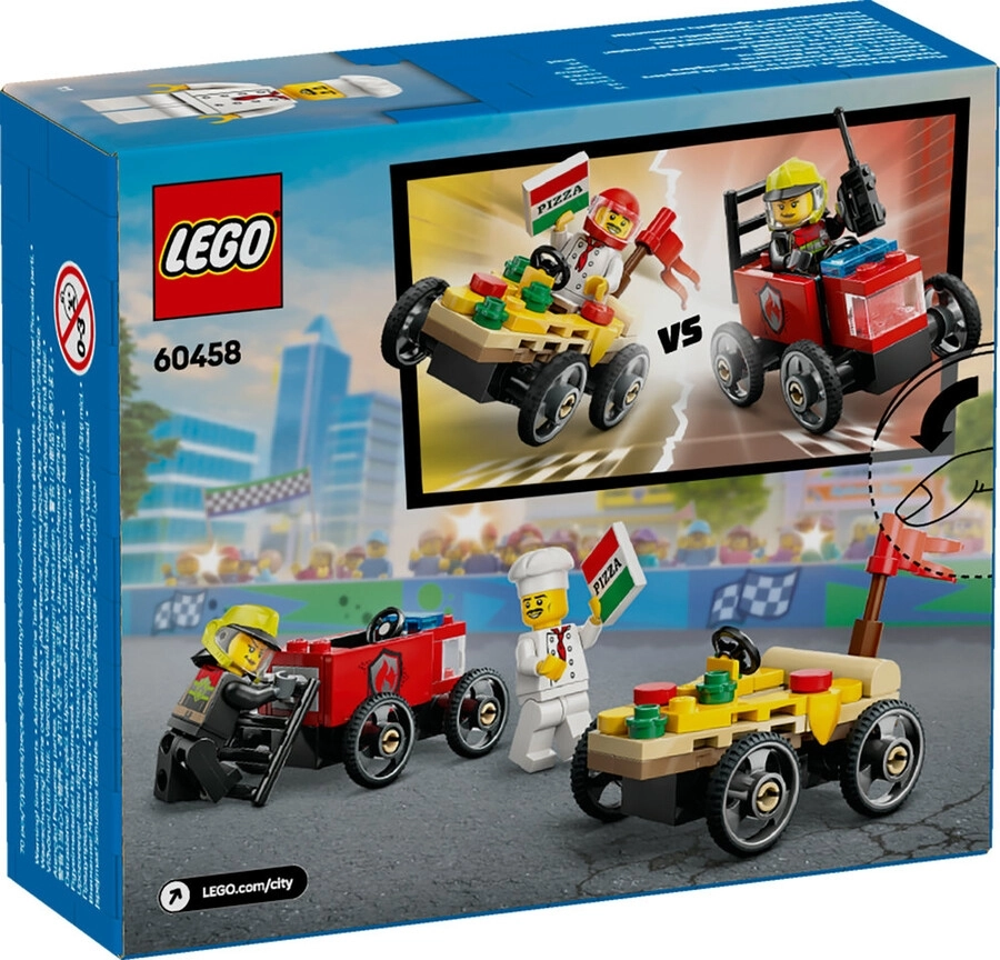 LEGO® City 60458 Pizza Arabası İtfaiye Kamyonuna Karşı Yarış Arabası Paketi