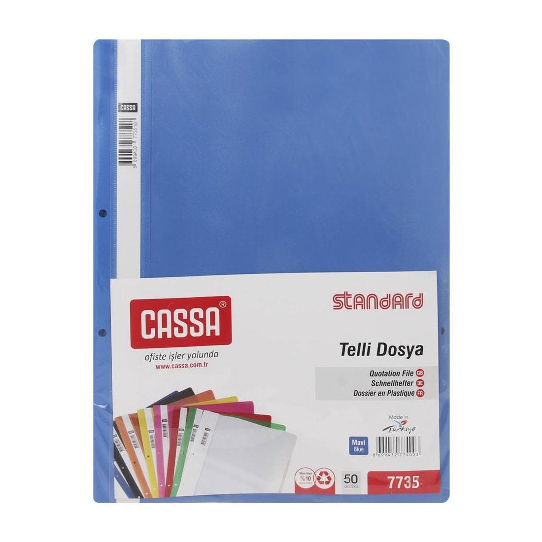 Cassa 7735 Telli Dosya Standart Mavi 50li