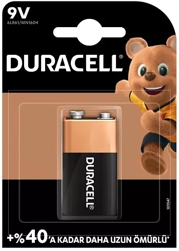 Duracell 6LR61 Pil 9 Volt Tekli