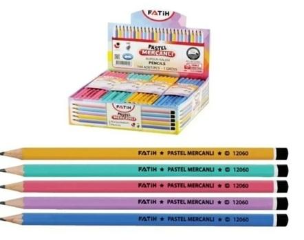 Fatih 12060 Kurşun Kalem Mercanlı Pastel Köşeli 