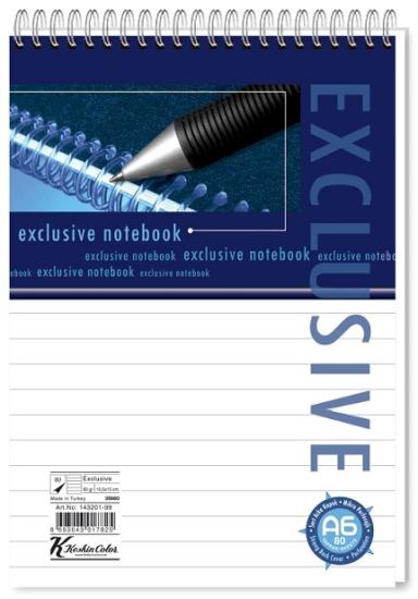 Keskin 143201-99 Bloknot Exclusive A6 Spiralli Karton Kapak 80 Yaprak Çizgili