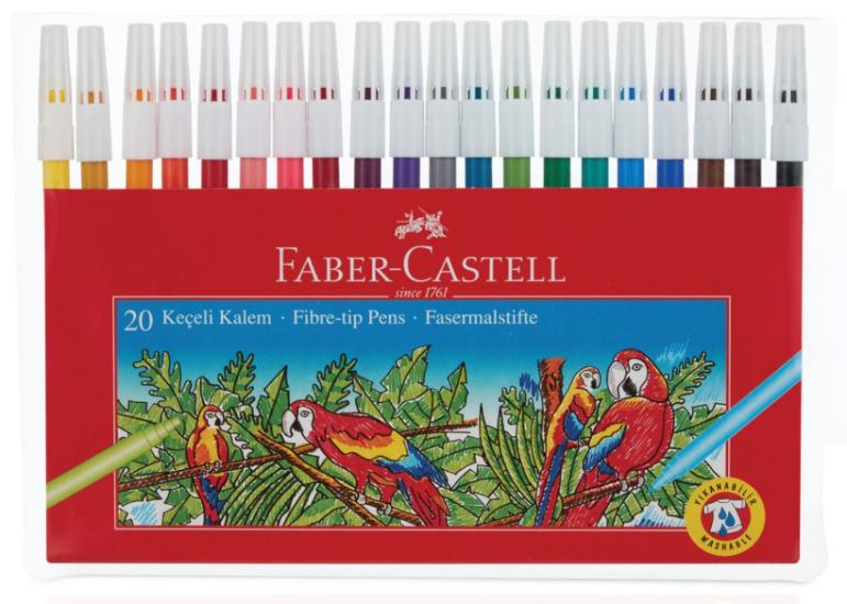Faber 155120 Keçeli Kalem Yıkanabilir 20 Renk