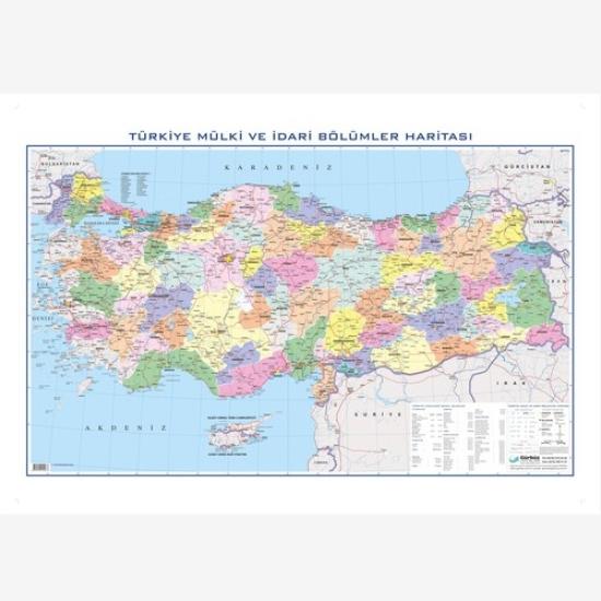 Gürbüz 21012 Türkiye Fiziki+Siyasi Çift Taraflı 70X100cm