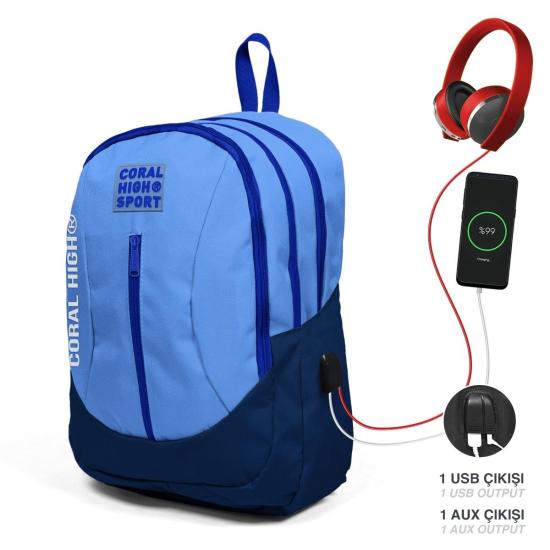 Yaygan 23228 Coral High Sport Sırt Çantası Usb+Aux Soketli