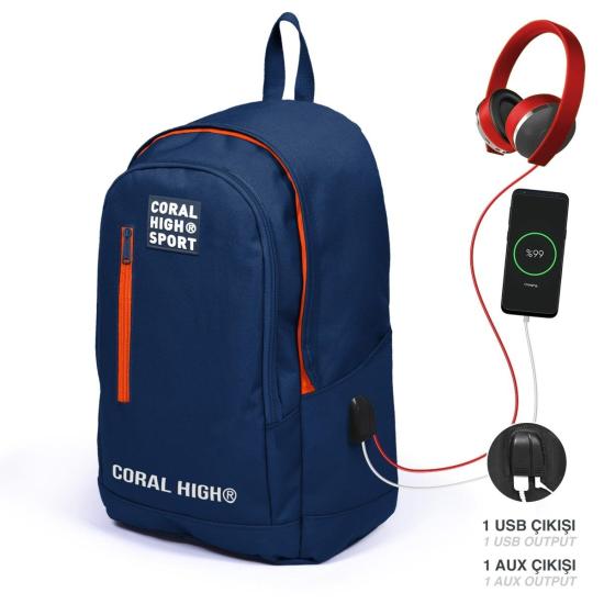 Yaygan 23232 Coral High Sport Sırt Çantası Usb+Aux Soketli
