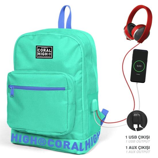 Yaygan 24104 Coral High Sırt Çantası Usb+Aux Soketli