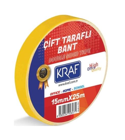 Kraf 2515G Çift Taraflı Bant 15mmx25m
