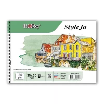 Herboy HRB-39633 Style Ja  Resim Defteri Spiralli 35x50cm 180gr 15 Yaprak