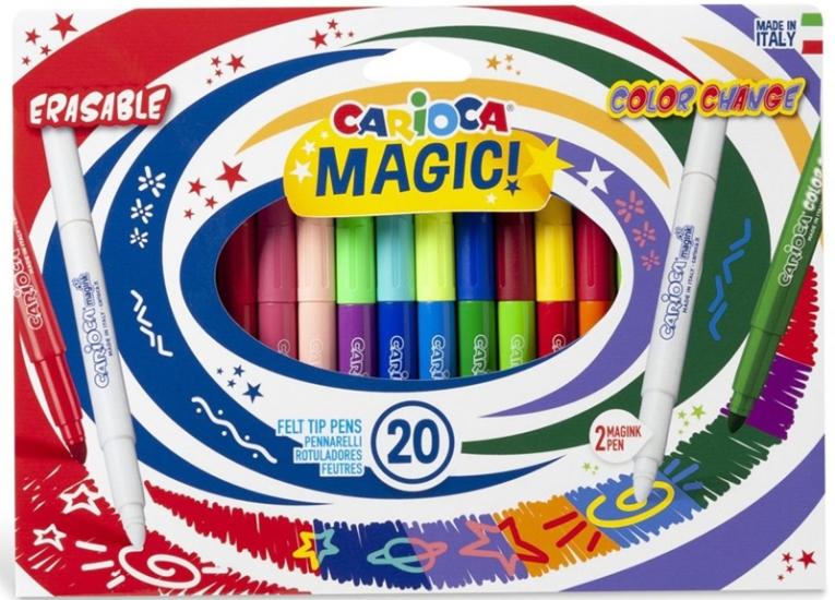 Carioca 41369 Keçeli Boya Kalemi Sihirli 20’Li Silinebilen+Renk Değiştiren