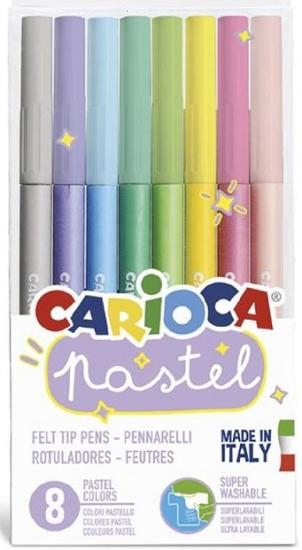 Carioca 43032 Keçeli Kalem Yıkanabilir Süper Pastel 8li