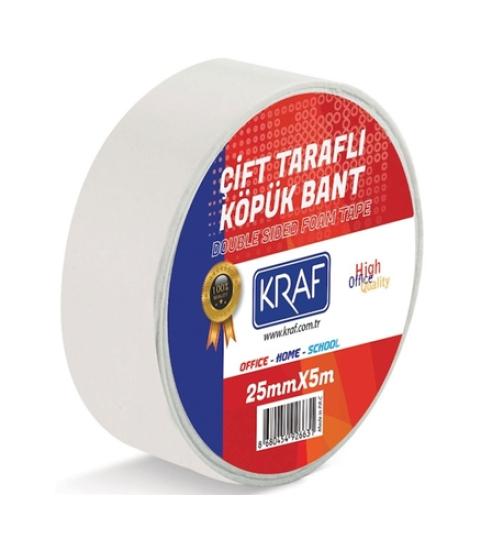 Kraf 5025G Çift Taraflı Köpük Bant 25mmx5m