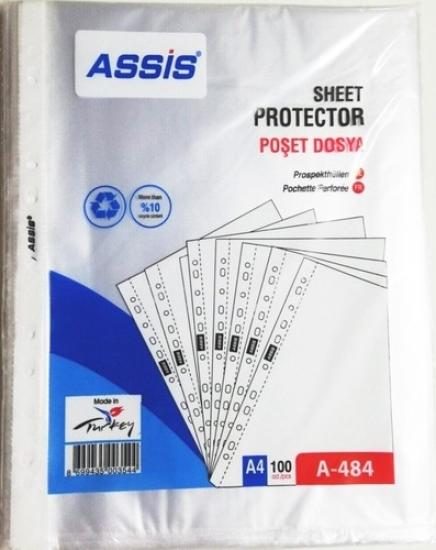 Assis A-484 Poşet Dosya 30mic. A4 100lü