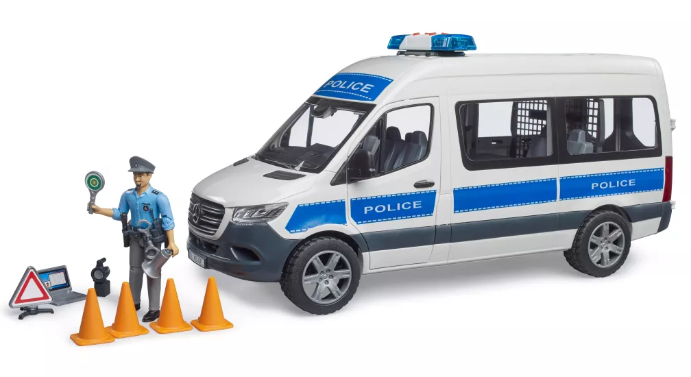 Bruder BR02683 MB Sprinter Polis Minibüsü, Sürücüsü ve Aksesuarları