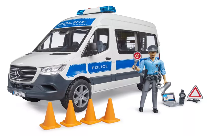 Bruder BR02683 MB Sprinter Polis Minibüsü, Sürücüsü ve Aksesuarları