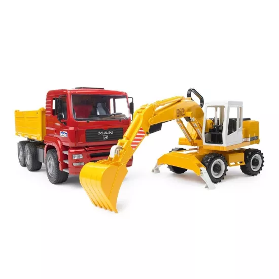Bruder BR02751 Man Damperli Kamyon Ve Liebherr Ekskavatör