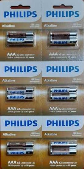 Philips LR03A12S Alkaline İnce Kalem Pil AAA 12li
