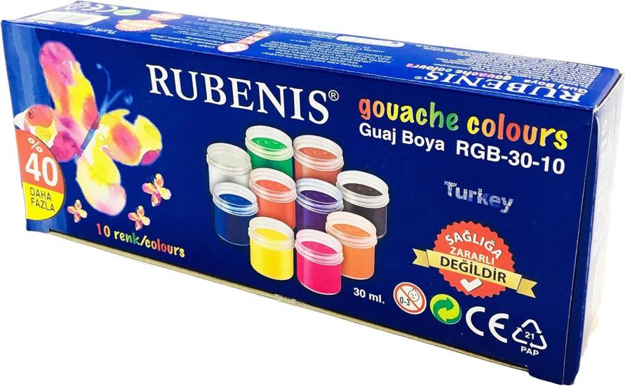 Rubenis RGB-30-10 Guaj Boya Şişe 30ml 10 Renk
