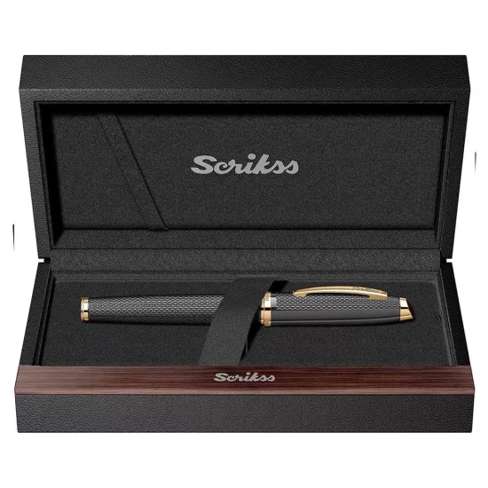 Scrikss Roller Kalem 390 Mat Siyah Altın