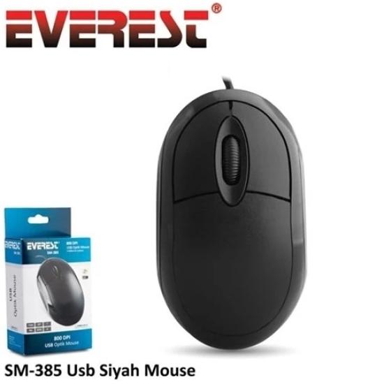 Everest SM-385  Mouse Siyah USB Kablolu
